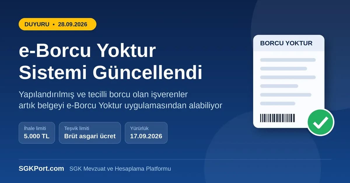 e-Borcu Yoktur Sistemi Güncellendi: Yapılandırılmış ve Tecilli Borcu Olanlara e-Belge İmkânı